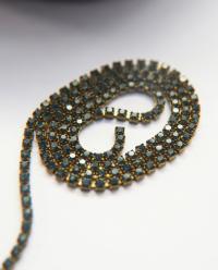 14pp Swarovski Vintage Chain in Montana (2mm) 0.5/1/2/5 Meters Brass Settings Bridal Supplies, Jewelry, vintage findings, premium supply