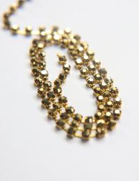 12SS Rhinestone Chain Vintage Machine cut Metallic Aurum Gold 3mm embroidery materials craft vintage findings, lace, strass chains
