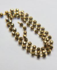 12SS Rhinestone Chain Vintage Machine cut Metallic Aurum Gold 3mm embroidery materials craft vintage findings, lace, strass chains