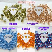 8mm Swarovski Elements 6301 Top Drilled Bicone Pendants 6/24/72/144 Pieces, jewelry making, vintage findings, Premium Materials