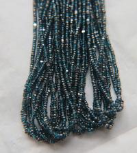 11/0 Hanks Charlotte Cut Beads Patina Dark Aqua Transparent Gunmetal 1/5/25/50/100 Hanks 2.0mm glass beads, jewelry supply, findings