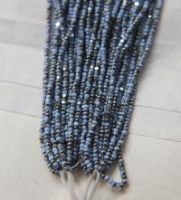 11/0 Hanks Charlotte Cut Beads Patina Light Pale Blue Opaque Gunmetal 1/5/25/50/100 Hanks 2.0mm glass beads, jewelry supply, findings