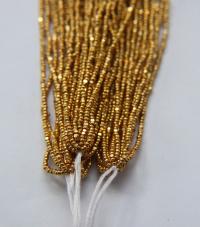 13/0 Hanks Charlotte Cut Beads Gold Metallic 1/5/25/50/100 Hanks 1.6mm PREMIUM SEED Beads, jewelry supply, vintage beads