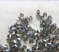 6mm Black Diamond AB (215) Swarovski Bicone Cuts 12/36/72/144/288 Pieces jewelry making/embroidery materials / premium vintage materials