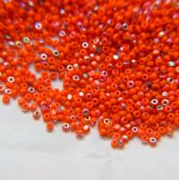 13/0 Charlotte Cut Beads Patina Orange Opaque Aurore Boreale 5/10/20/50/250/500 Grams PREMIUM MATERIALS