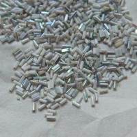 True Cuts Size 2 (2x4mm) Bugle Beads 5/10/20/50/250/500 Grams Chalkwhite Opaque Aurore Boreale loose tube beads