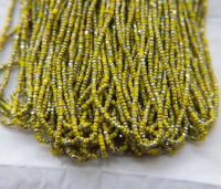 11/0 Hanks Charlotte Cut Beads Patina Opaque Yellow Silver 1/5/25/50/100 Hanks PREMIUM SEED BEADS
