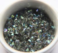 6mm Black Diamond AB (215) Swarovski Bicone Cuts 12/36/72/144/288 Pieces jewelry making/embroidery materials / premium vintage materials