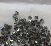 6mm Black Diamond AB (215) Swarovski Bicone Cuts 12/36/72/144/288 Pieces jewelry making/embroidery materials / premium vintage materials