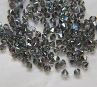 6mm Black Diamond AB (215) Swarovski Bicone Cuts 12/36/72/144/288 Pieces jewelry making/embroidery materials / premium vintage materials