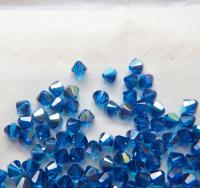 6mm Capri Blue AB (243) Swarovski Bicone Cuts 12/36/72/144/288 Pieces jewelry making/embroidery materials / premium vintage materials