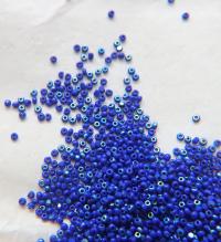 11/0 Charlotte Cut Beads Patina Medium Blue Opaque Aurore Boreale 10/20/50/250/500 Grams PREMIUM MATERIALS