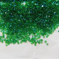 11/0 Charlotte Cut Beads Patina Light Emerald Transparent Aurore Boreale 10/20/50/250/500 Grams PREMIUM MATERIALS