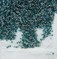 13/0 Charlotte Cut Beads Patina Transparent Teal Green Silver 5/10/20/50/250/500 Grams glass beads, jewelry supply, findings, craft supply