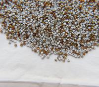 11/0 Charlotte true Cut Beads Patina Opaque Chalk White Bronze Gold 10/20/50/250/500 Grams vintage findings, embroidery materials, craft