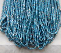 13/0 Charlotte Cut Beads Patina Opaque Turquoise Silver 5/10/20/50/250/500 Grams glass beads, jewelry supply, findings, craft supply vintage