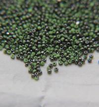 13/0 Charlotte Cut Beads Patina Opaque Peridot Gunmetal 5/10/20/50/250/500 Grams glass beads, jewelry supply, findings, craft supply,vintage