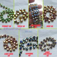 28ss Swarovski Rhinestone Chain in Aurore Boreale 7 COLORS (6mm) 0.5/1/2/5 Meters Brass Settings Bridal Supplies|Jewelry Making, wedding