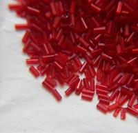 True Cuts Size 2 (2x4mm) Bugle Beads 5/10/20/50/250/500 Grams Red Preciosa Ornella loose tube beads, embroidery materials, vintage
