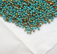 11/0 Charlotte true Cut Beads Opaque Patina Aqua Green Bronze Gold 10/20/50/250/500 Grams embroidery materials, jewelry making, rare beads