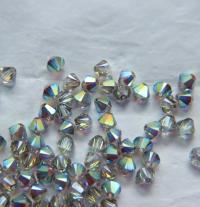6mm Light Grey AB Swarovski Bicone Cuts 12/36/72/144/288 Pieces jewelry making/embroidery materials / premium vintage materials