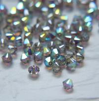 6mm Light Grey AB Swarovski Bicone Cuts 12/36/72/144/288 Pieces jewelry making/embroidery materials / premium vintage materials