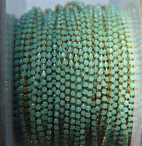 6SS Rhinestone Chain Vintage Glass Pressed Chatons Opal Turquoise (2mm) 1/2/5/15 Meters embroidery materials, craft vintage findings