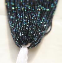 13/0 Hanks Charlotte Cut Beads Patina Jet Black Aurore Boreale 1/5/25/50/100 Hanks 1.6mm glass beads, jewelry supply, findings, craft supply