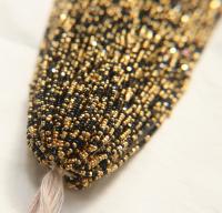 11/0 Hanks Charlotte true Cut Beads Jet Black Gold Patina 1/5/25/50/100 Hanks PREMIUM SEED Beads, vintage supplies