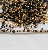 11/0 True Cut Charlotte Beads Jet Black Gold Patina 10/20/50/250/500 Grams Native Beads Supply
