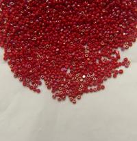 11/0 Charlotte Cut Beads Patina Opaque Cherry Red Aurore Boreale 10/20/50/250/500 Grams PREMIUM MATERIALS, Native supplies