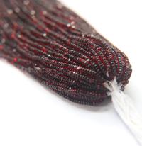 11/0 Hanks Charlotte Cut Beads Red Jet Lined 1/5/25/50/100 Hanks 2.0mm jewellery NATIVE rare glass beads, jewelry supply,