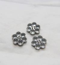 17 mm Vintage Swarovski Rare Foiled Flower Button 4 hole 2/6 pieces