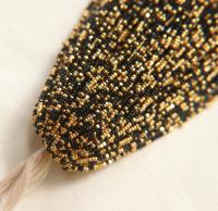 11/0 True Cut Charlotte Beads Jet Black Gold Patina 10/20/50/250/500 Grams Native Beads Supply