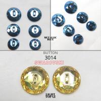16 mm Vintage Swarovski Metallic Blue / Light Topaz Button 2 hole 3/6 pieces Article 3014