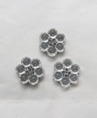 17 mm Vintage Swarovski Rare Foiled Flower Button 4 hole 2/6 pieces