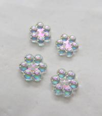 12/17 mm Vintage Swarovski Rare Aurore Boreale Flower Button 2 hole 6/12 Pieces