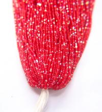 11/0 Hanks Charlotte Cut Beads Patina Transparent Light Siam Aurore Boreale 1/5/25/50/100 Hanks PREMIUM SEED BEADS, Native Supplies