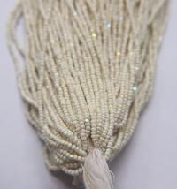 11/0 Hanks Charlotte Cut Beads Patina Opaque Chalk White Aurore Boreale 1/5/25/50/100 Hanks PREMIUM SEED BEADS, Native Supplies