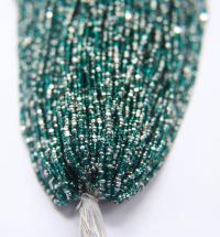 11/0 Hanks Charlotte Cut Beads Patina Transparent Teal Green Silver 1/5/25/50/100 Hanks PREMIUM SEED BEADS, Native Supplies