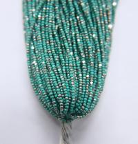 11/0 Hanks Charlotte Cut Beads Patina Opaque Aqua Green Silver 1/5/25/50/100 Hanks PREMIUM SEED BEADS, Native Supplies