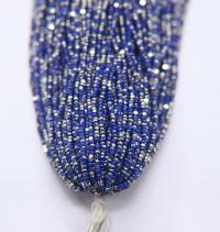 11/0 Hanks Charlotte Cut Beads Patina Opaque Medium Blue Silver 1/5/25/50/100 Hanks PREMIUM SEED BEADS, Native Supplies