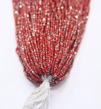 13/0 Hanks Charlotte Cut Beads Patina Light Red Opaque Silver 1/5/25/50/100 Hanks 1.6mm glass beads, jewelry supply, craft supply