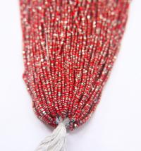 13/0 Hanks Charlotte Cut Beads Patina Light Red Opaque Silver 1/5/25/50/100 Hanks 1.6mm glass beads, jewelry supply, craft supply