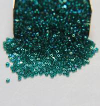 11/0 Charlotte Cut Beads Patina Transparent Teal Green Aurore Boreale 10/20/50/250/500 Grams PREMIUM MATERIALS