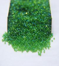 13/0 Charlotte Cut Beads Patina Transparent Light Emerald Aurore Boreale 5/10/20/50/250/500 Grams PREMIUM MATERIALS
