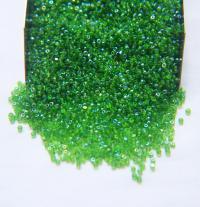 13/0 Charlotte Cut Beads Patina Transparent Light Emerald Aurore Boreale 5/10/20/50/250/500 Grams PREMIUM MATERIALS