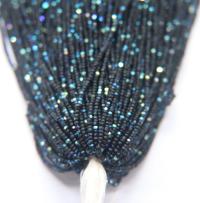 11/0 Hanks Charlotte Cut Beads Patina Matt Black Aurore Boreale 1/5/25/50/100 Hanks PREMIUM SEED BEADS, Native Supplie