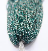 11/0 Hanks Charlotte Cut Beads Patina Transparent Teal Green Silver 1/5/25/50/100 Hanks PREMIUM SEED BEADS, Native Supplies