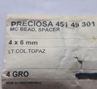 4x6mm Jet Preciosa Flat Bicone Spacer Beads Light Colorado Topaz 20 Gross (2880 Pieces) jewelry making, VINTAGE, wedding decorations